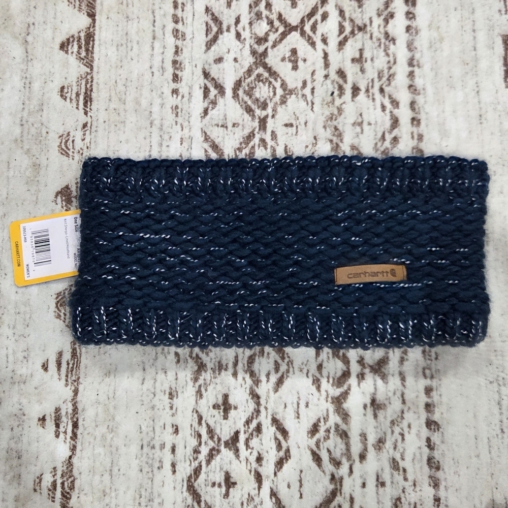 Carhartt Navy Lined Knit Headband NWT